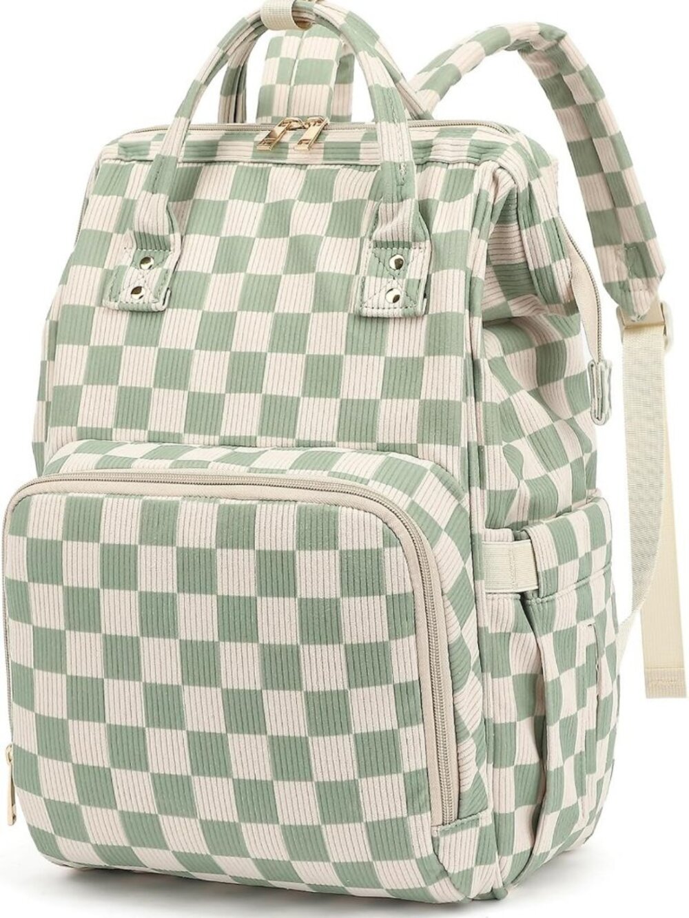 Stylish Baby Diaper Bag Backpack, Large Capacity Nappy Bag with Stroller Straps